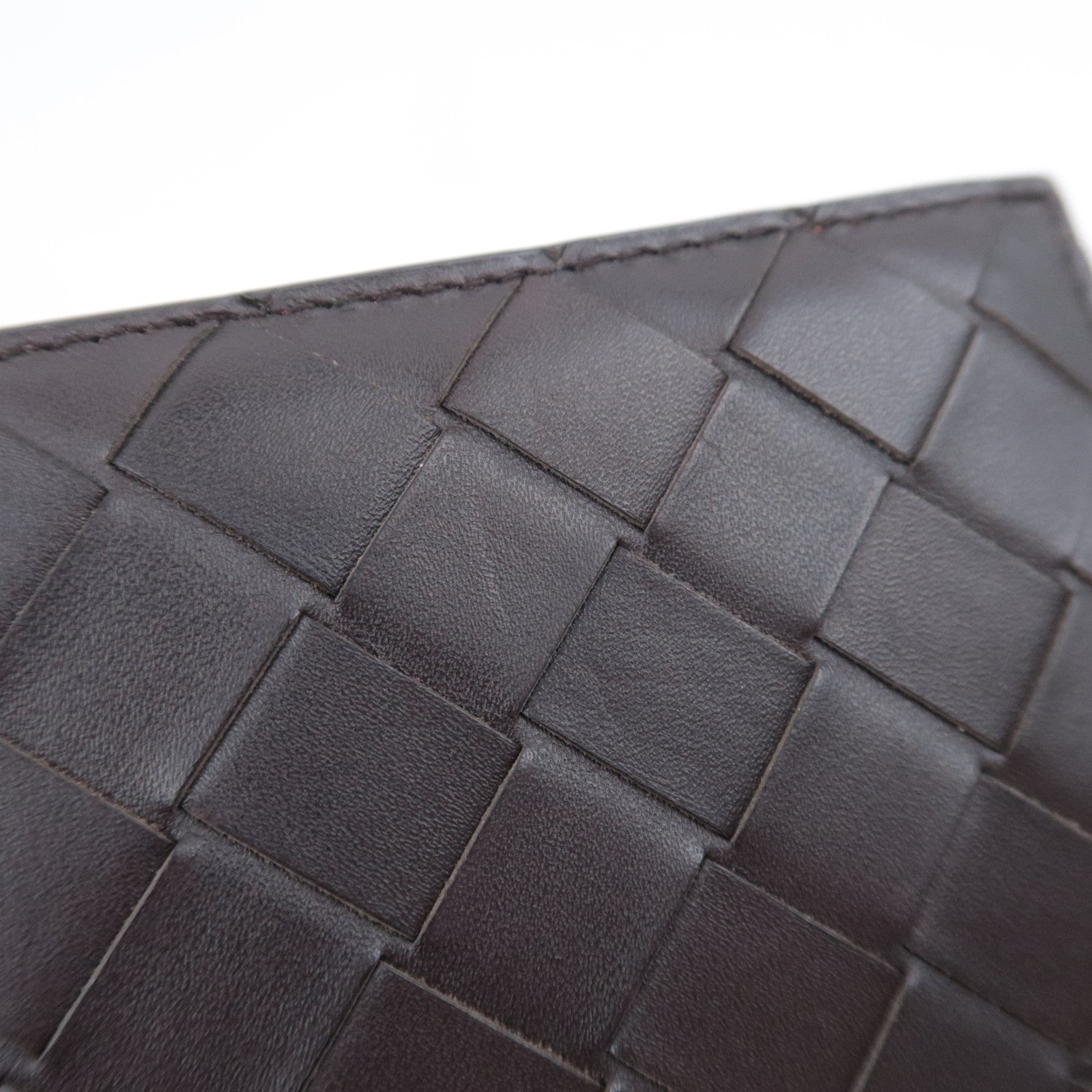BOTTEGA VENETA Intrecciato Leather Wallet Black Red