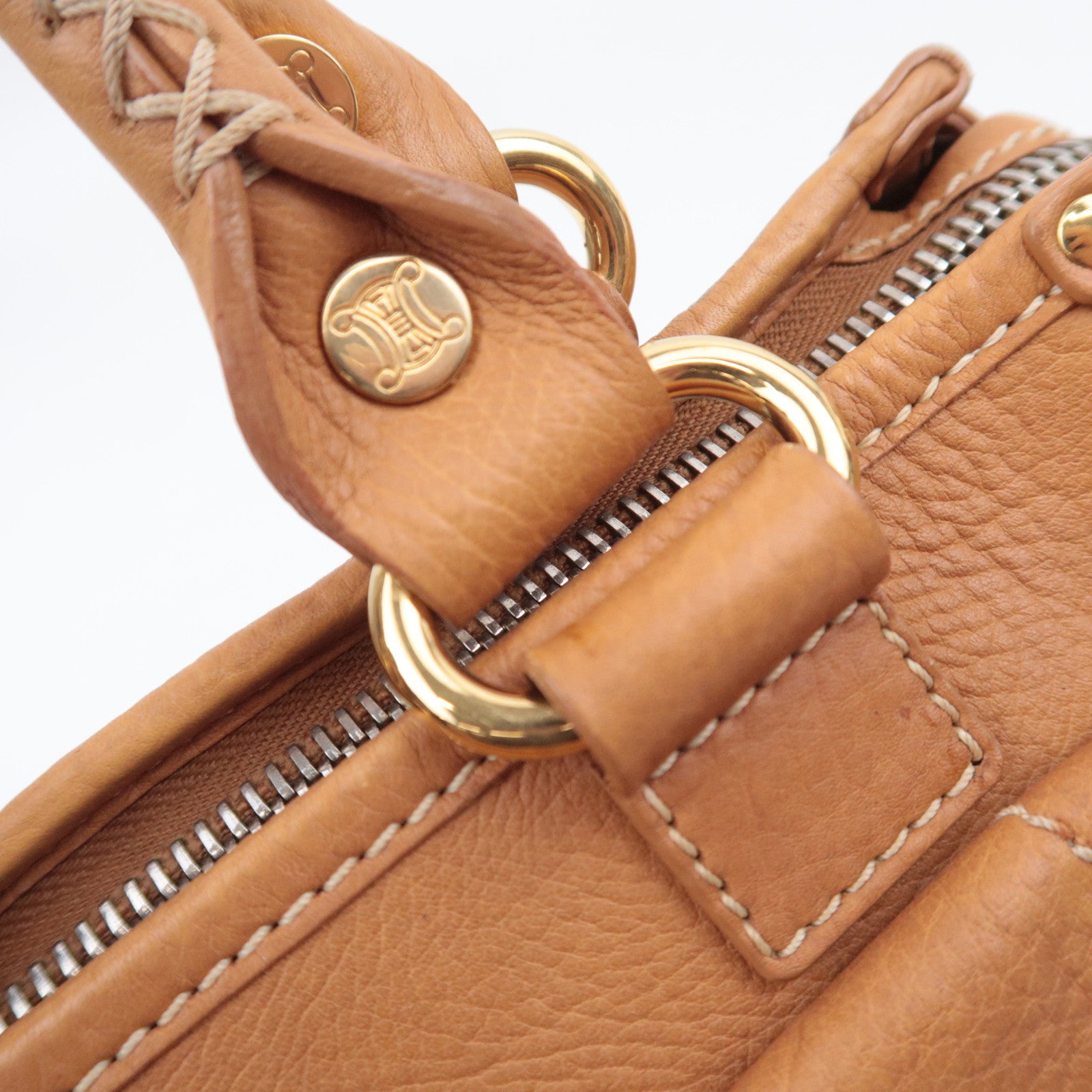 CELINE Boogie Bag Leather Handbag Brown