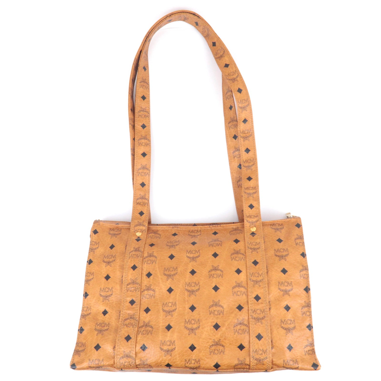MCM Visetos PVC Tote Bag Brown
