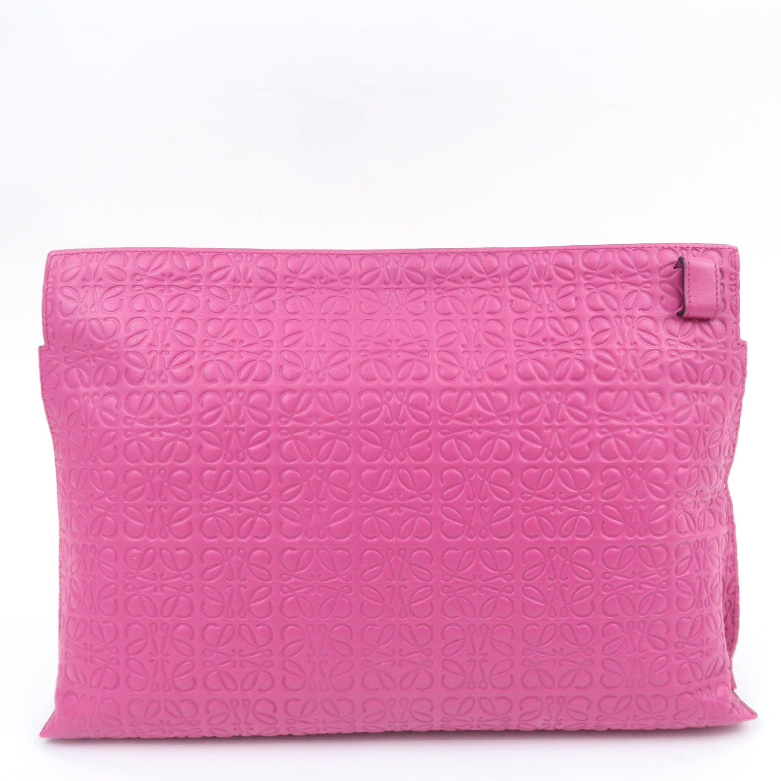 LOEWE Anagram Leather Clutch Bag Pink