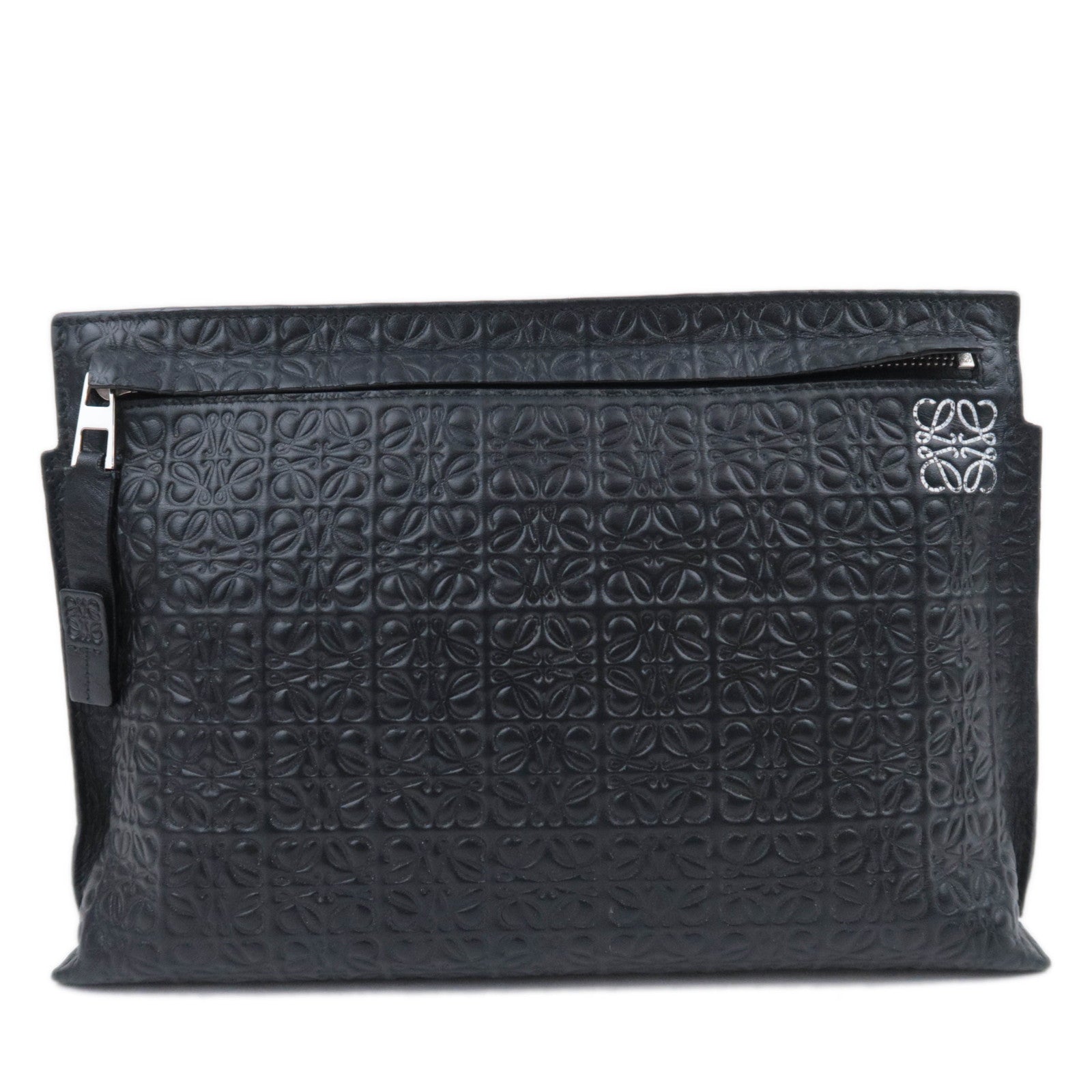 LOEWE Anagram Leather Clutch Bag Black90327