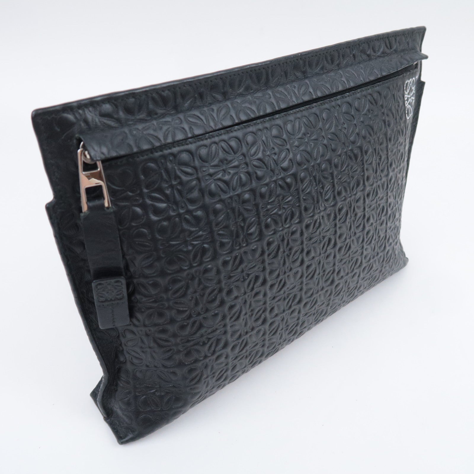 LOEWE Anagram Leather Clutch Bag Black