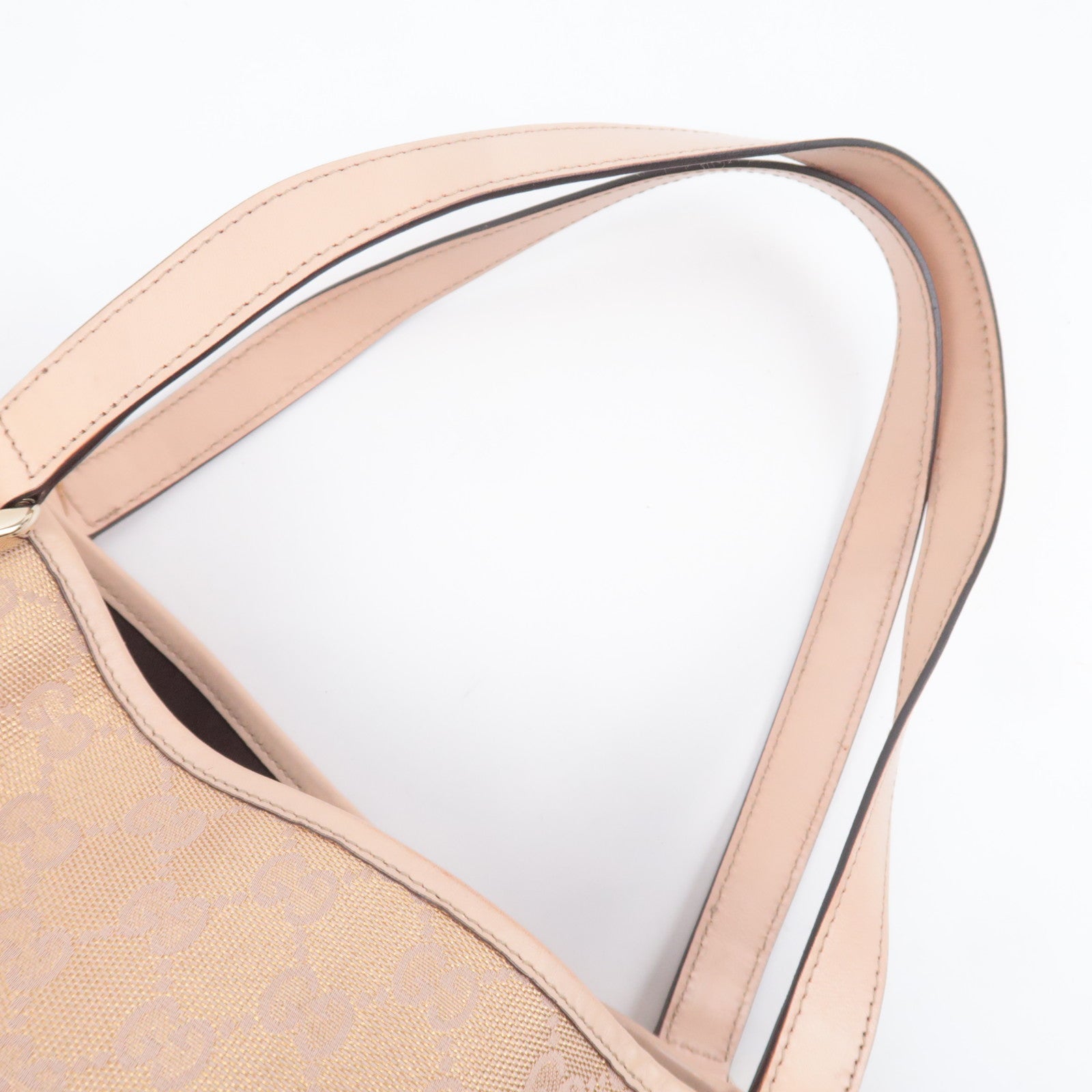 GUCCI Abby GG Canvas Tote Bag Beige Gold 130736