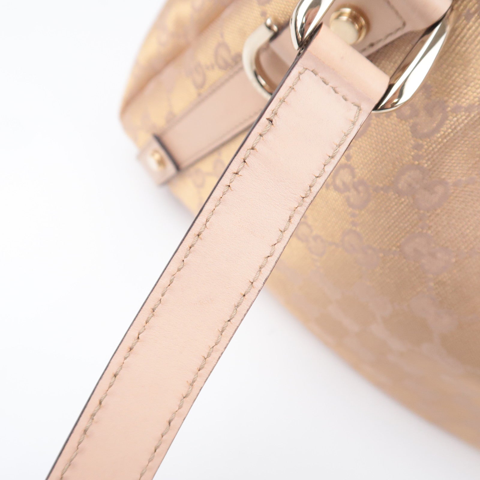 GUCCI Abby GG Canvas Tote Bag Beige Gold 130736