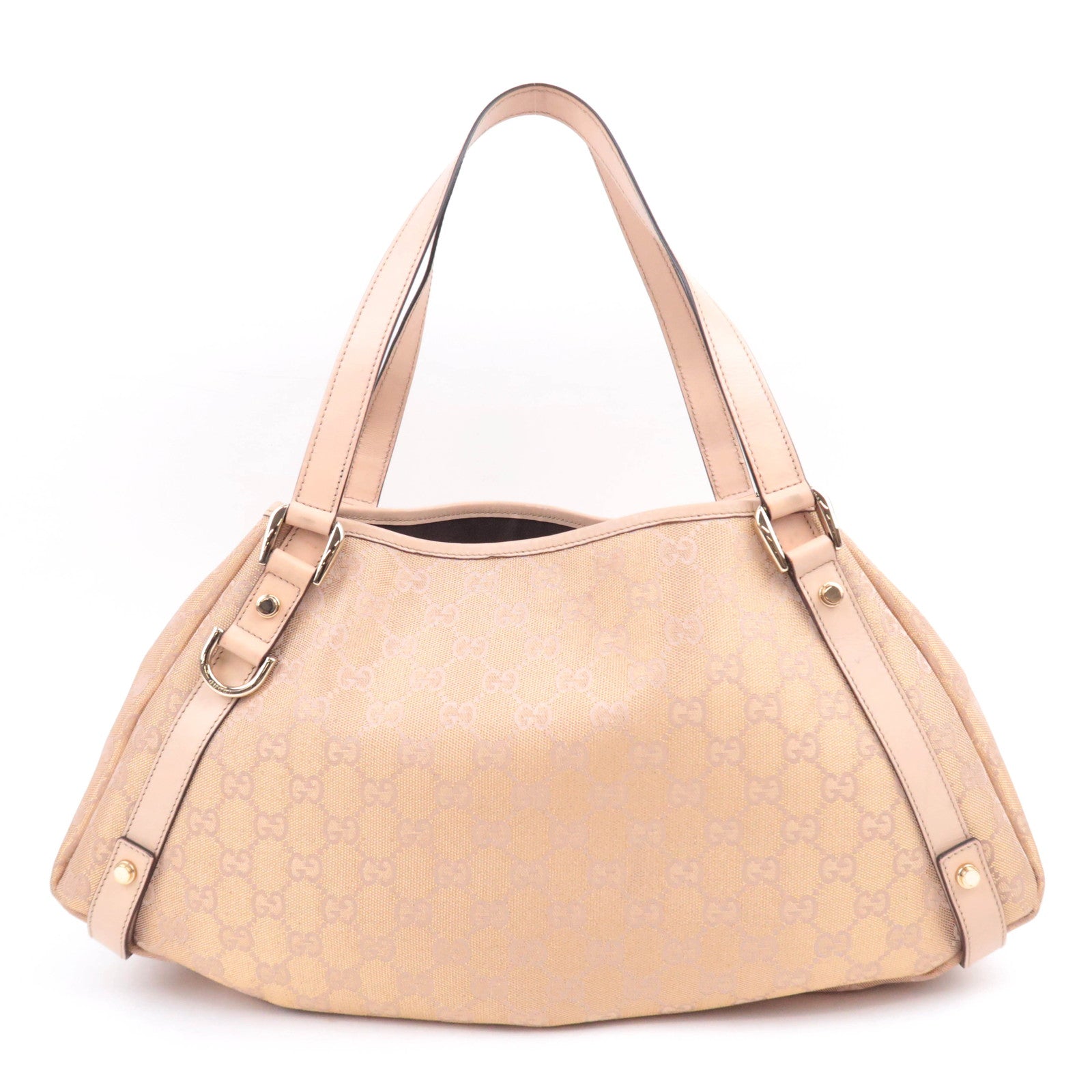 GUCCI Abby GG Canvas Tote Bag Beige Gold 130736