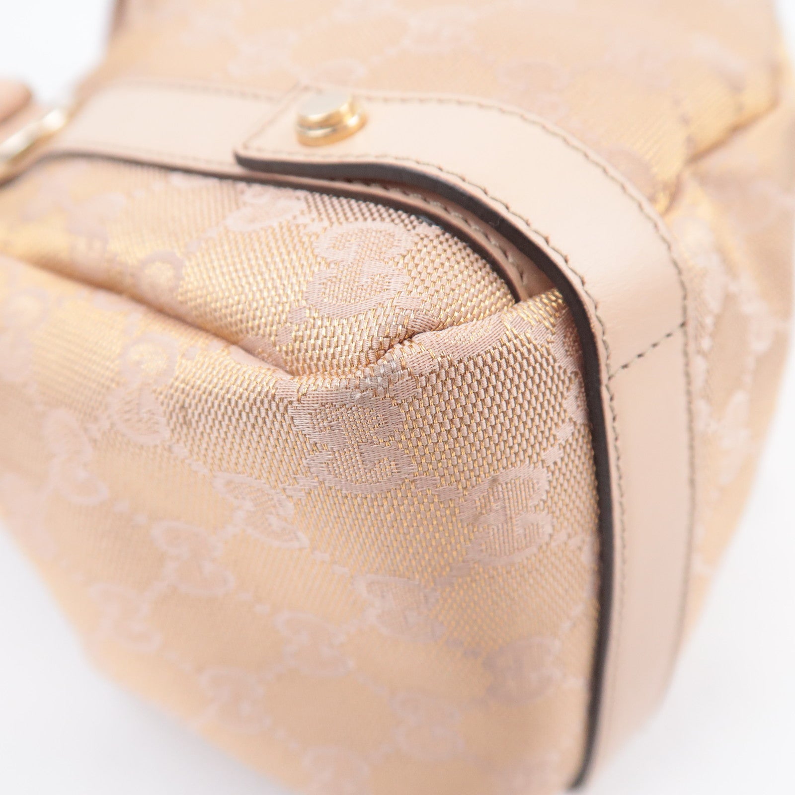 GUCCI Abby GG Canvas Tote Bag Beige Gold 130736