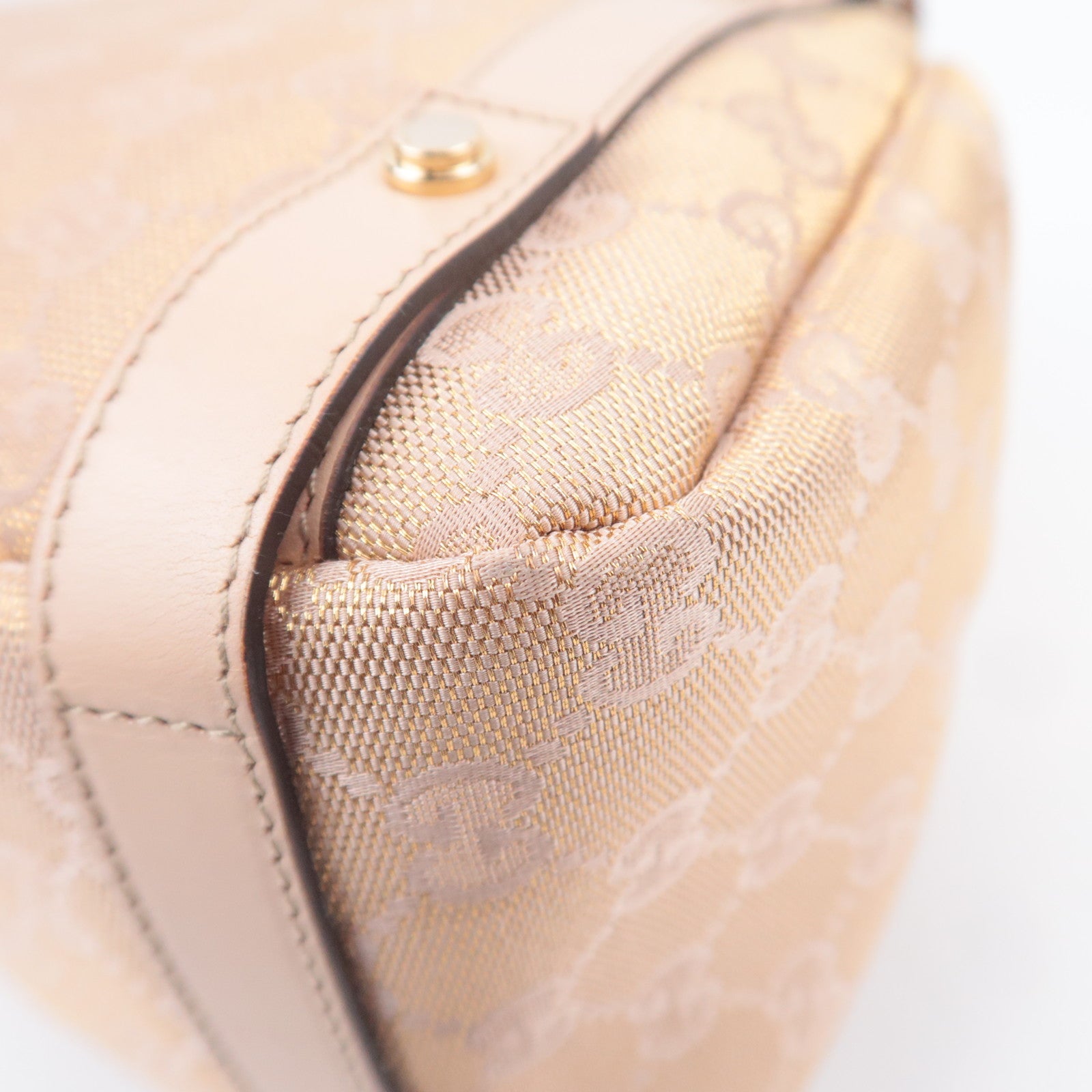 GUCCI Abby GG Canvas Tote Bag Beige Gold 130736