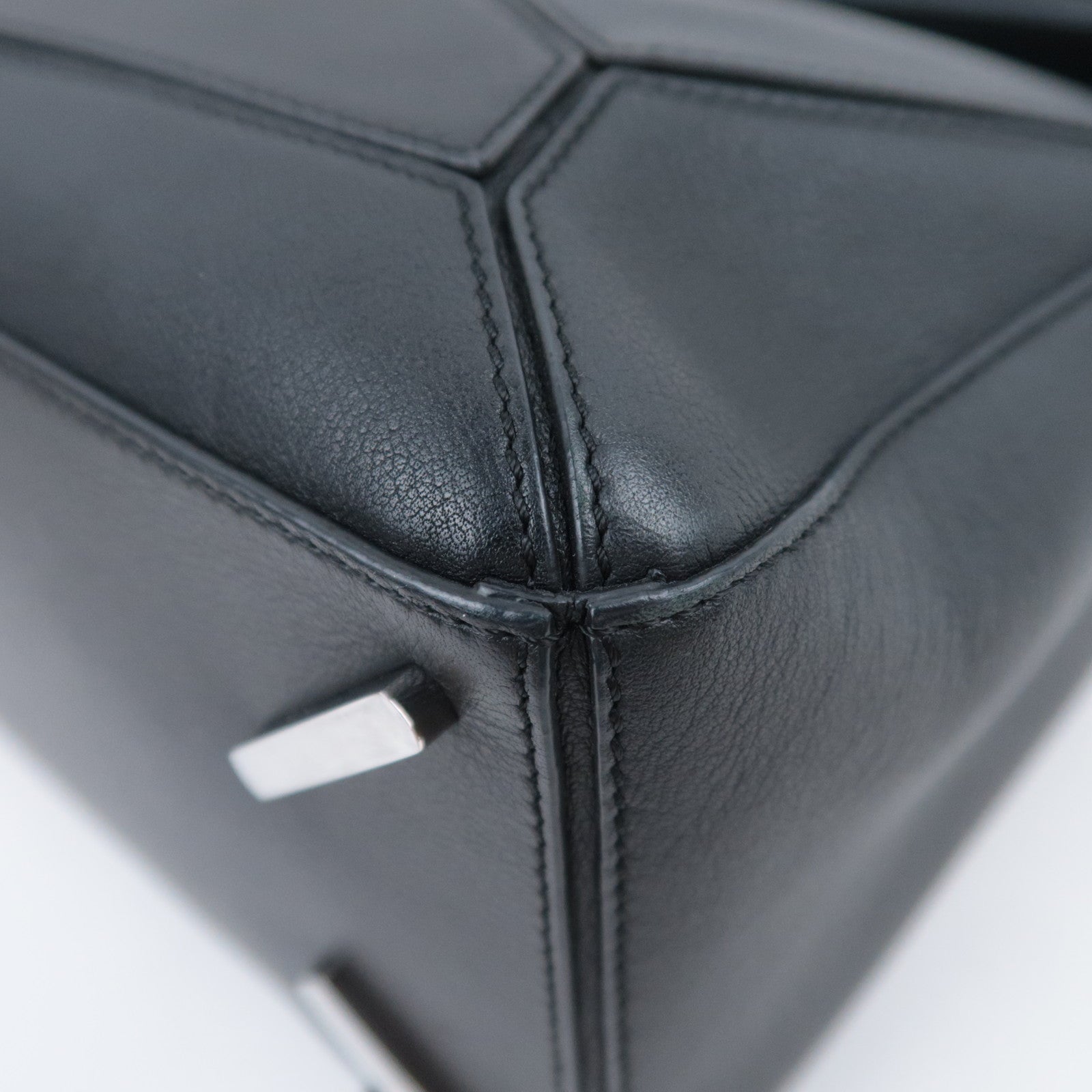 LOEWE Puzzle Bag Medium 2Way Leather Shoulder Bag Black