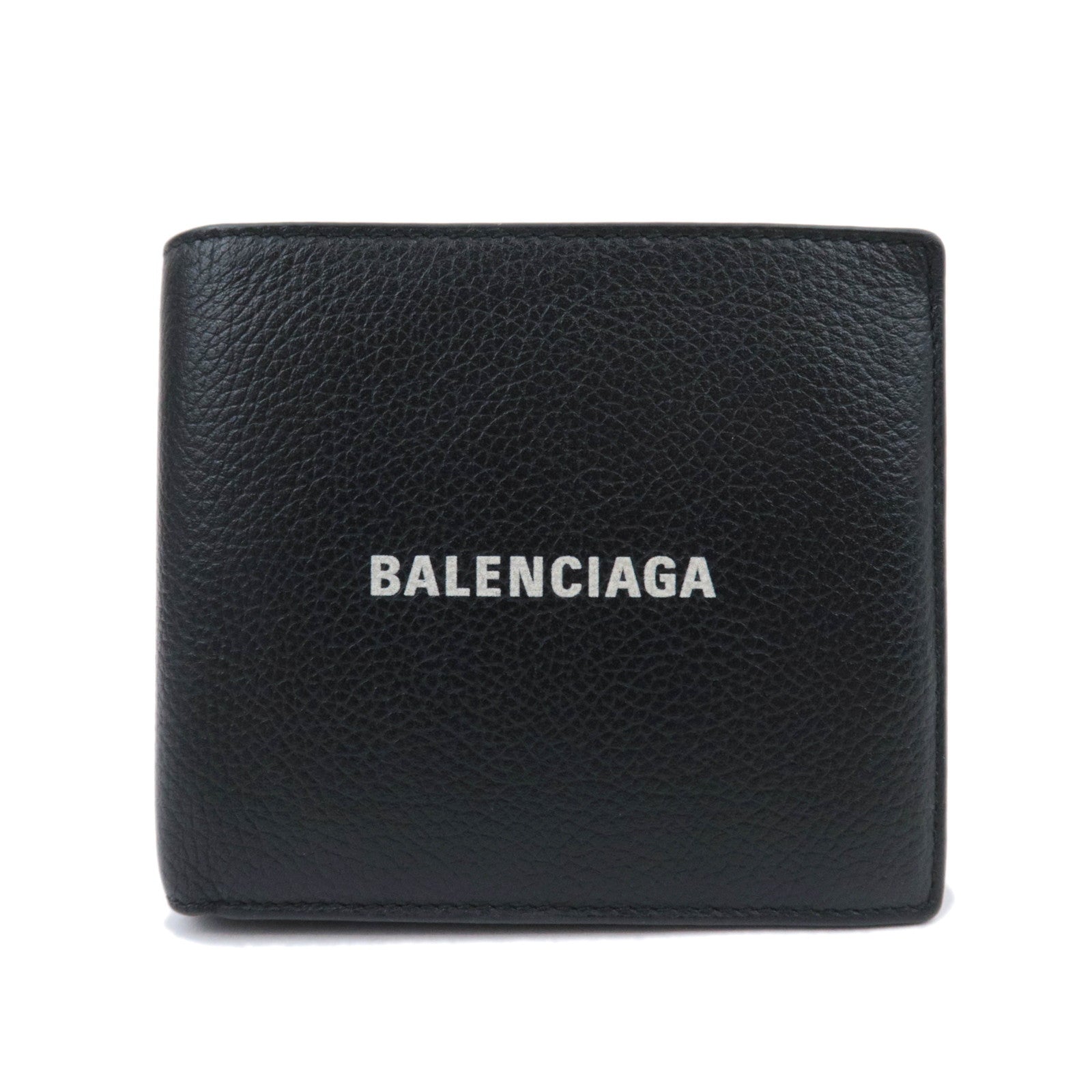 BALENCIAGA Logo Leather Wallet Black 59431590343
