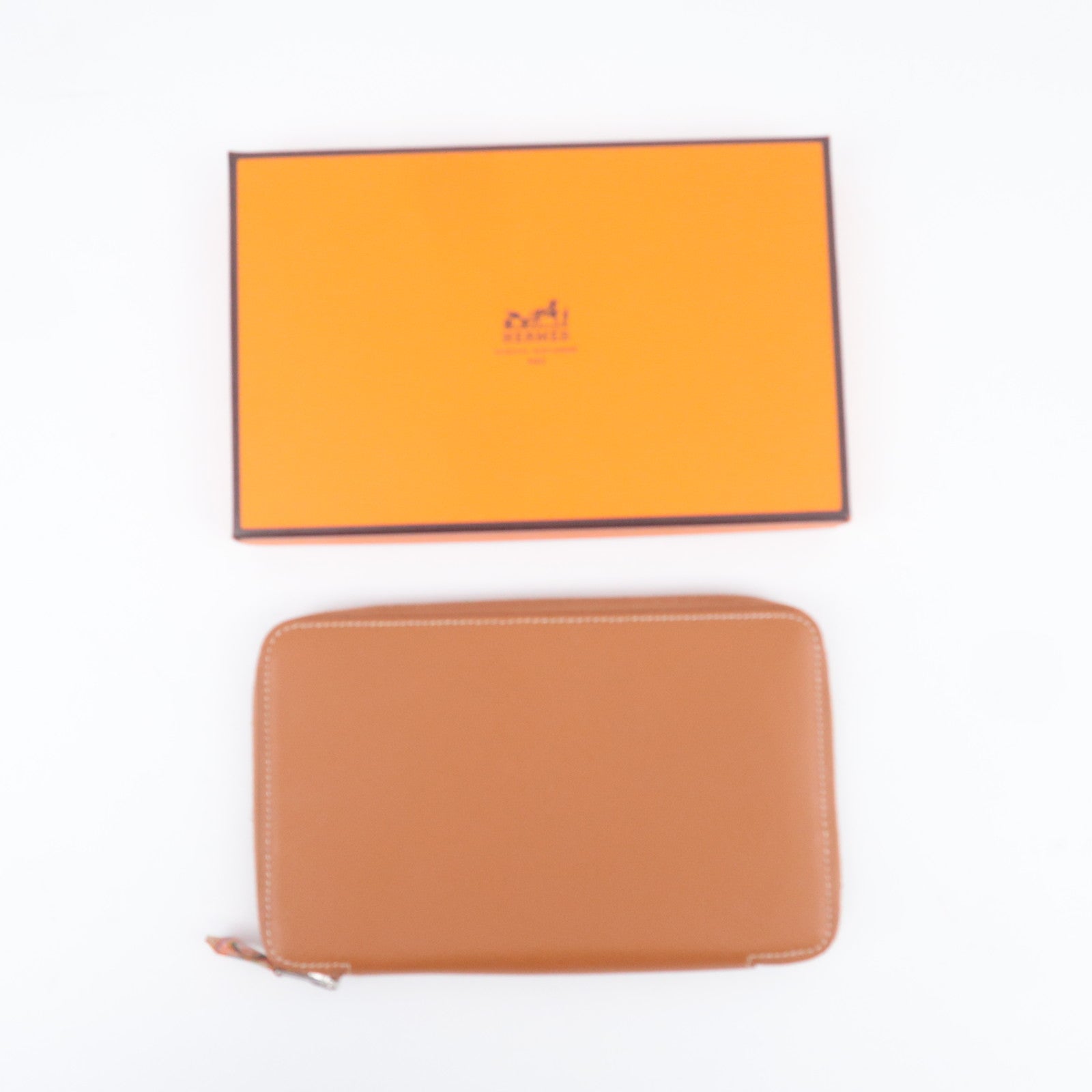 HERMES Agenda Zip Silk In Planner Cover T Stamp (2015) Veau Epsom Brown