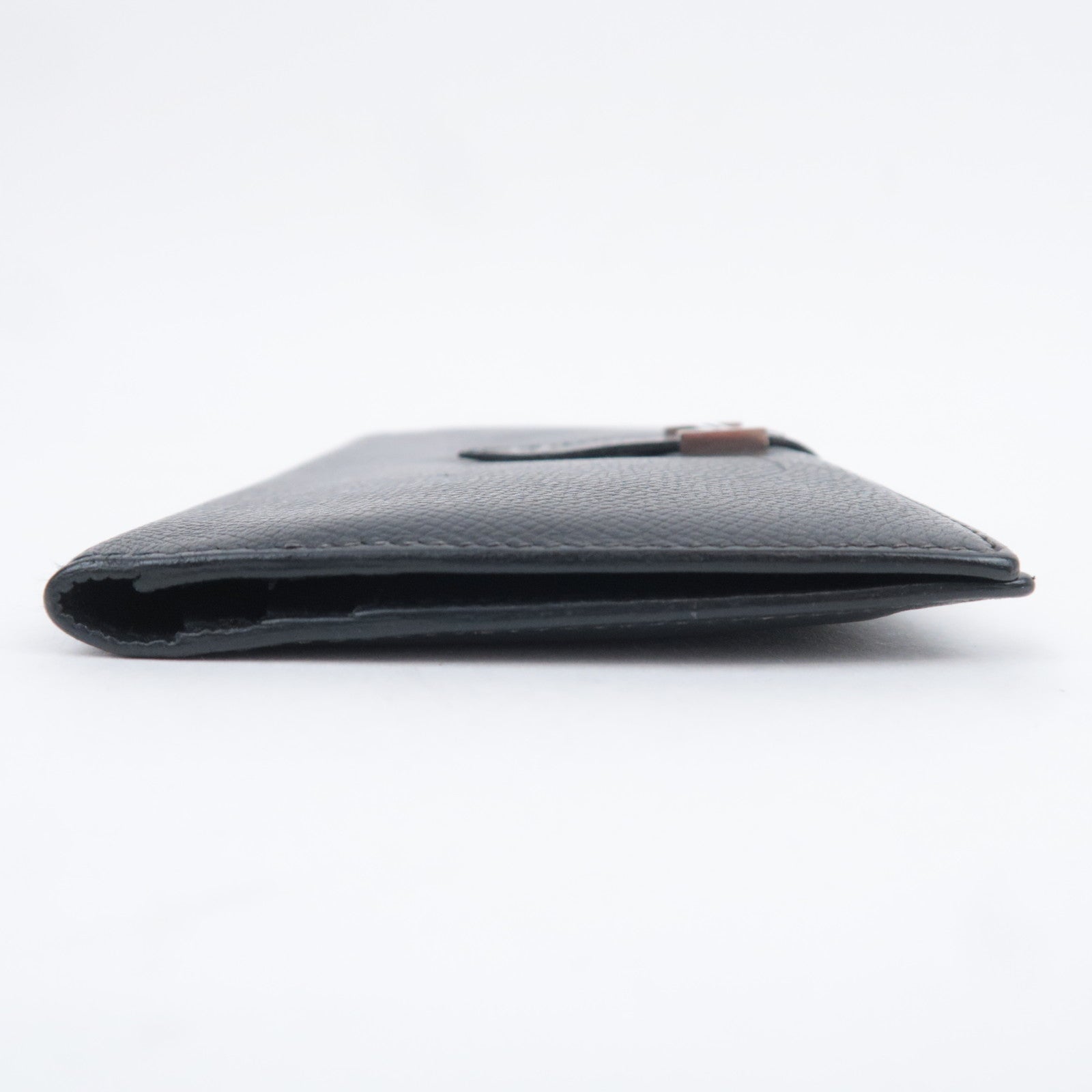 HERMES Bearn Classic Leather Long Wallet □I Stamp (2005) Black Silver HDW