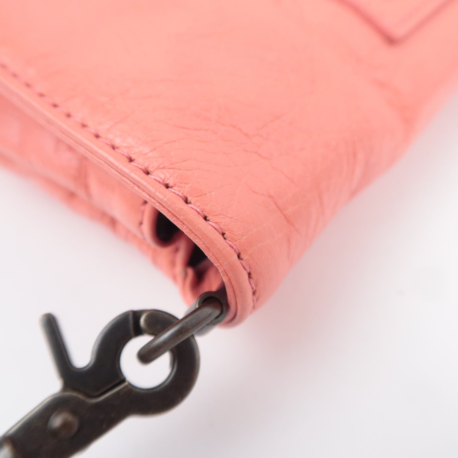 BALENCIAGA Classic Envelope 2Way Leather Shoulder Clutch Bag Pink 319376