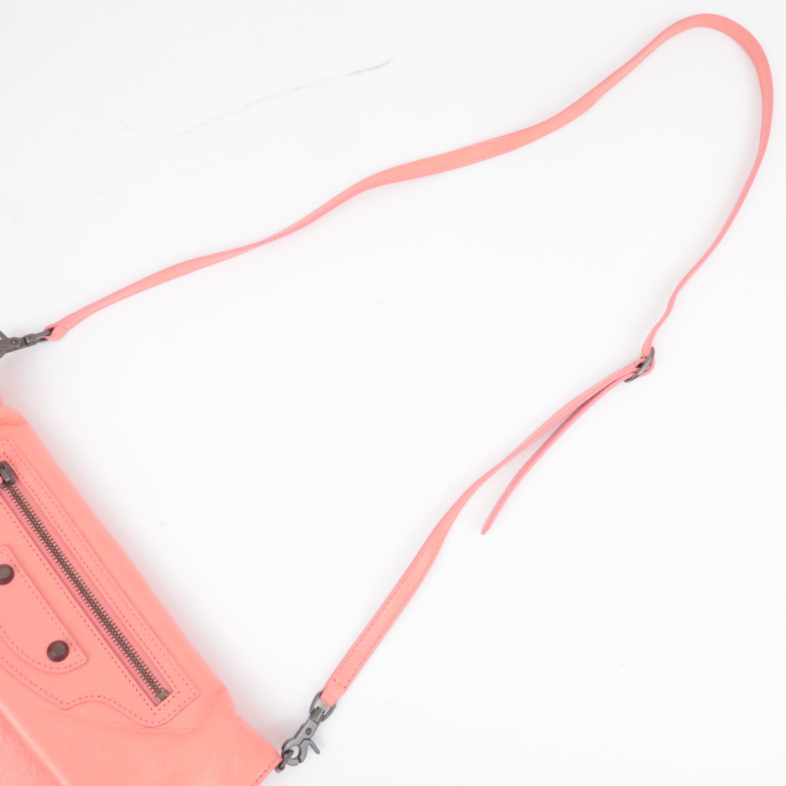 BALENCIAGA Classic Envelope 2Way Leather Shoulder Clutch Bag Pink 319376
