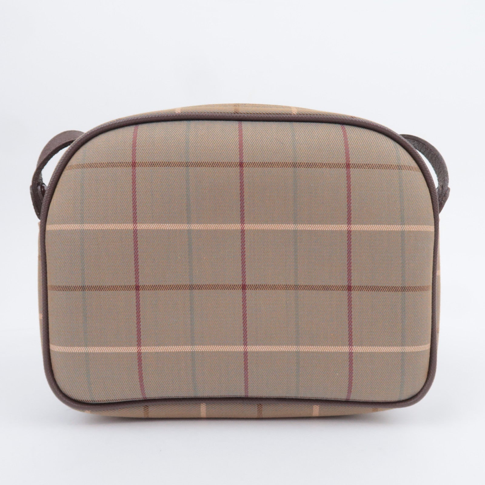BURBERRY burberrys Plaid Canvas Leather Shoulder Bag