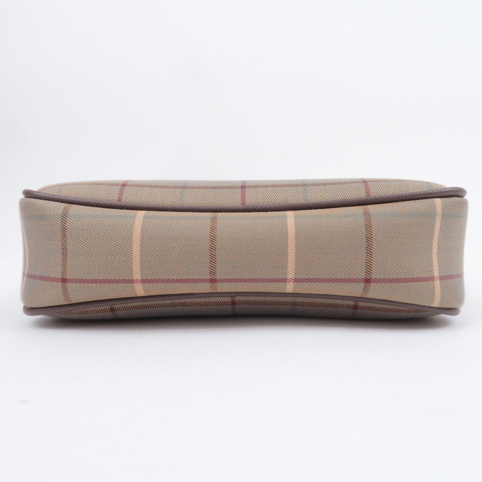 BURBERRY burberrys Plaid Canvas Leather Shoulder Bag