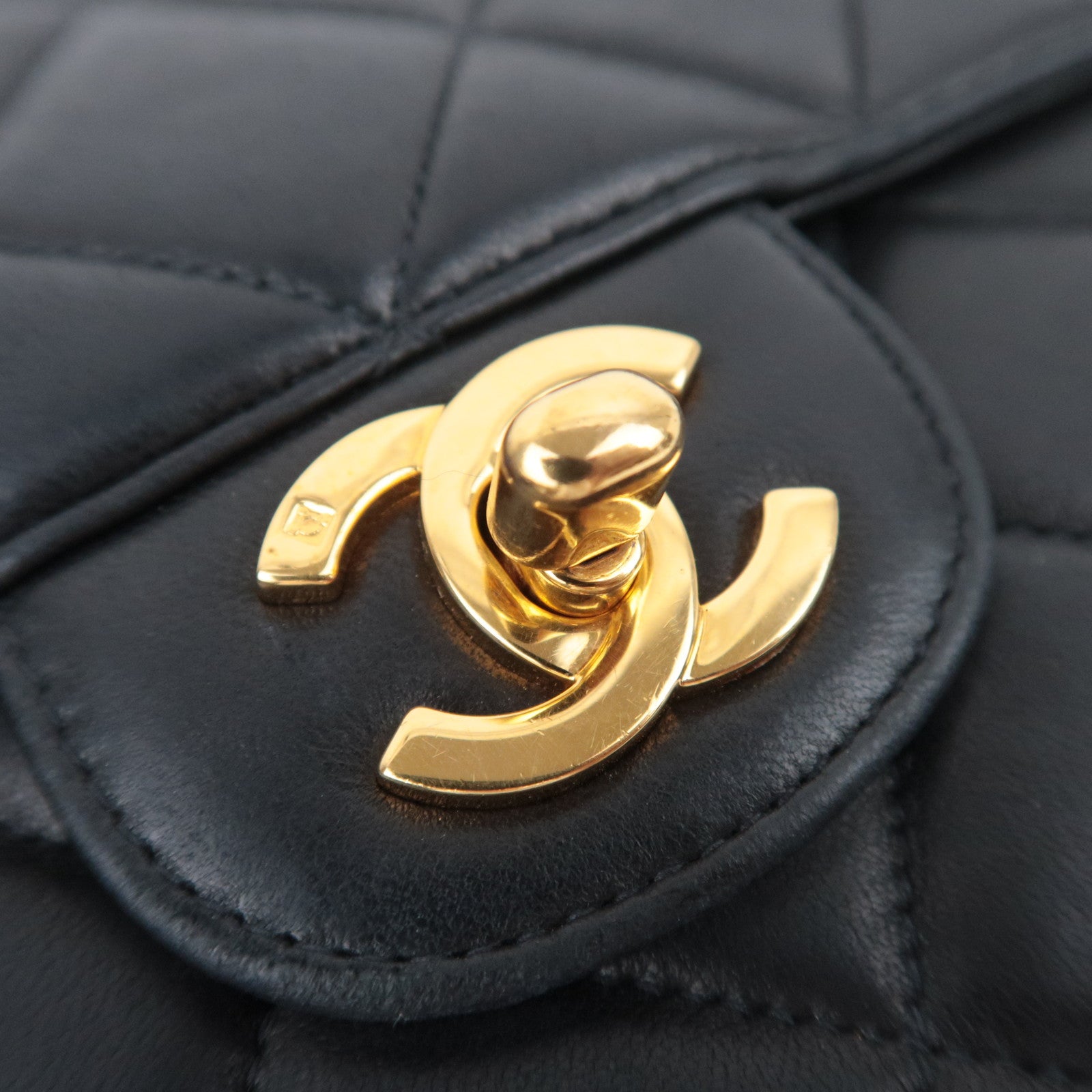 CHANEL Matelasse Double Face Chain Shoulder Bag Lambskin Black Gold HDW