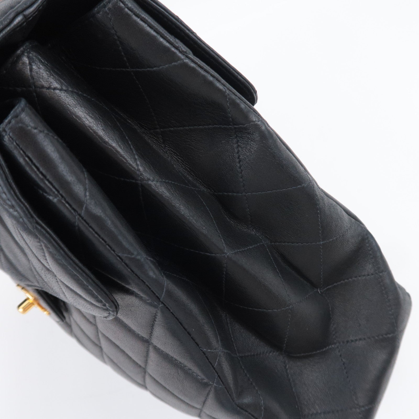 CHANEL Matelasse Double Face Chain Shoulder Bag Lambskin Black Gold HDW