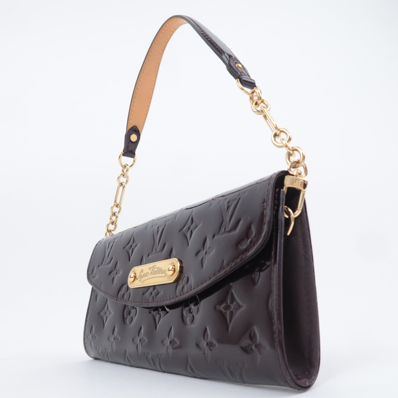 Louis Vuitton Monogram Vernis Sunset Boulevard Handbag Amarante M93542