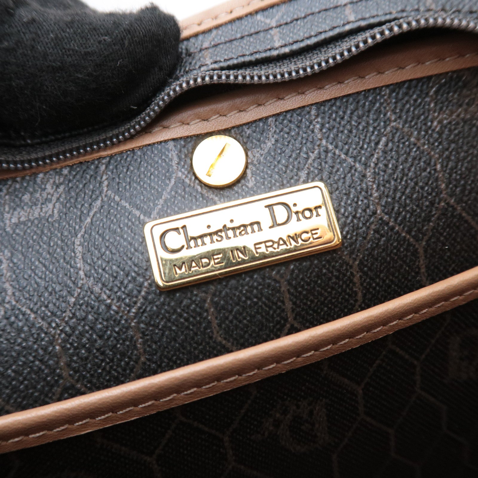 Christian Dior Honeycomb PVC Leather Clutch Bag Black