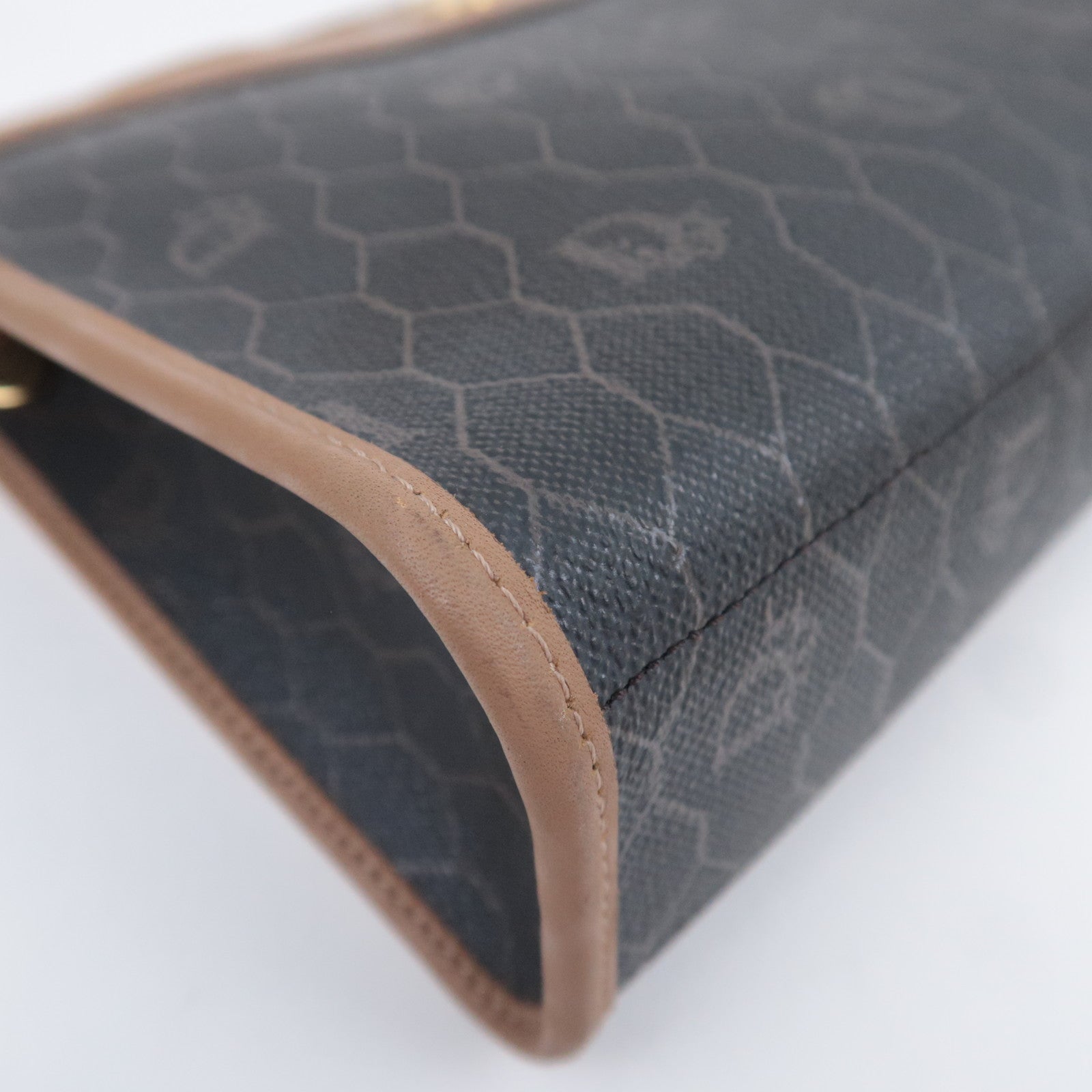 Christian Dior Honeycomb PVC Leather Clutch Bag Black