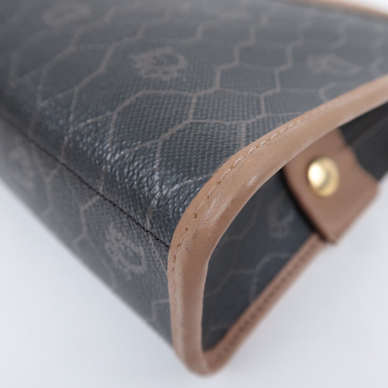 Christian Dior Honeycomb PVC Leather Clutch Bag Black
