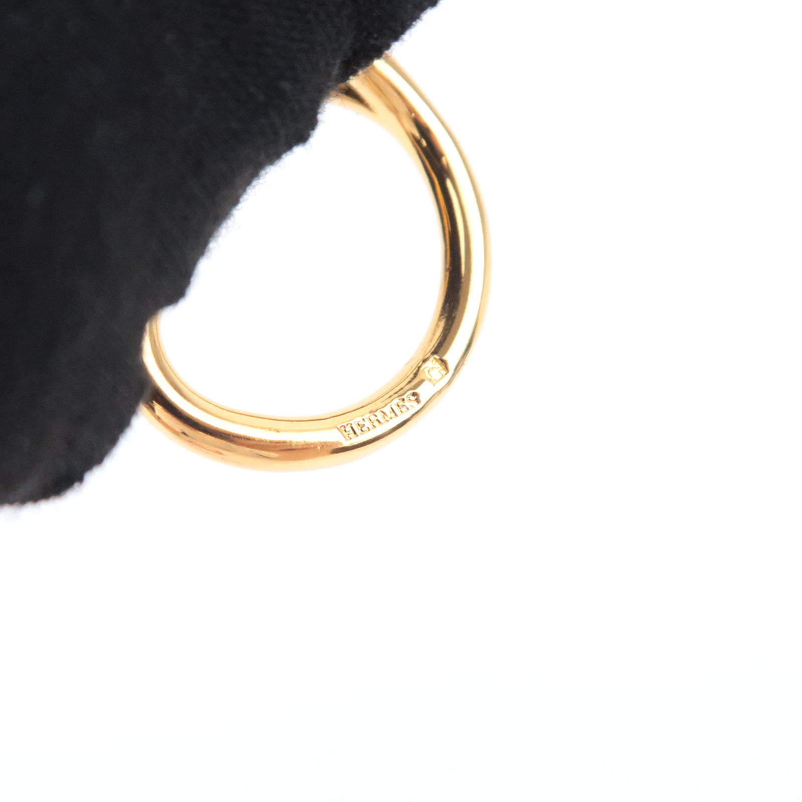 HERMES Jumbo Scarf Ring Gold Color