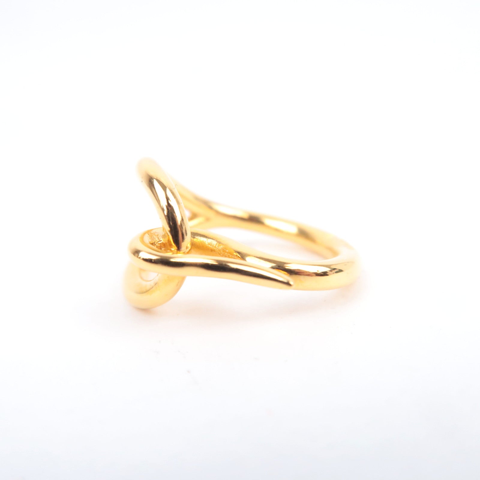 HERMES Jumbo Scarf Ring Gold Color