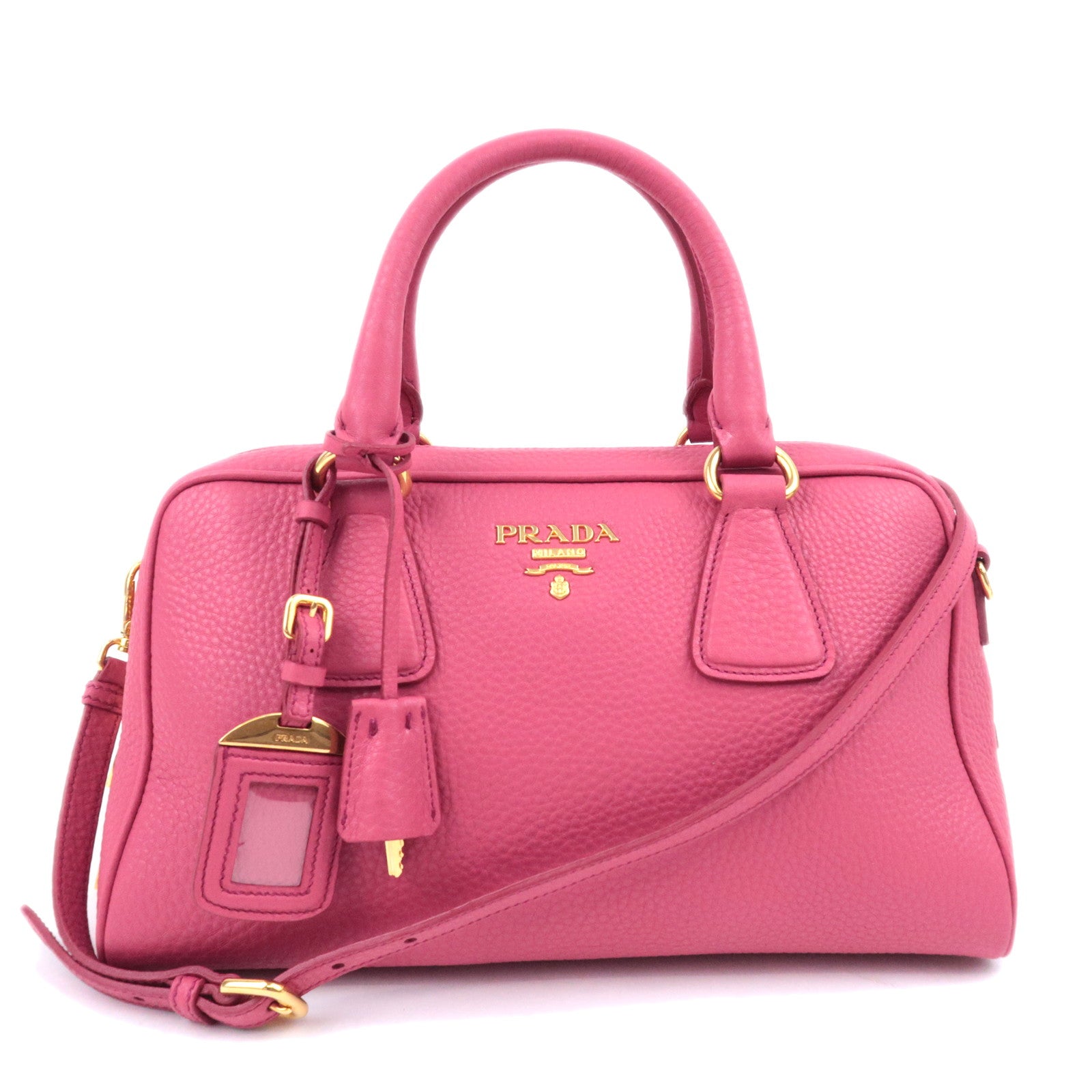 PRADA 2Way Leather Handbag Pink90490