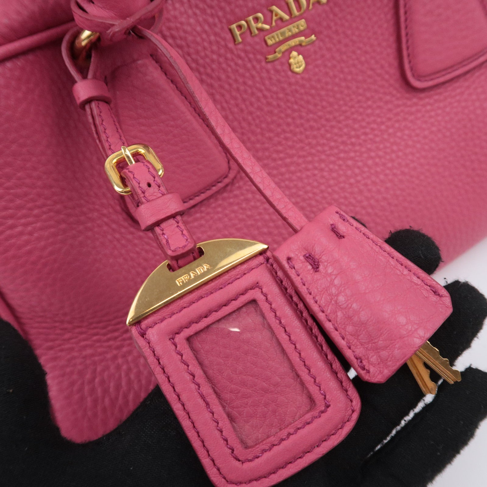 PRADA 2Way Leather Handbag Pink