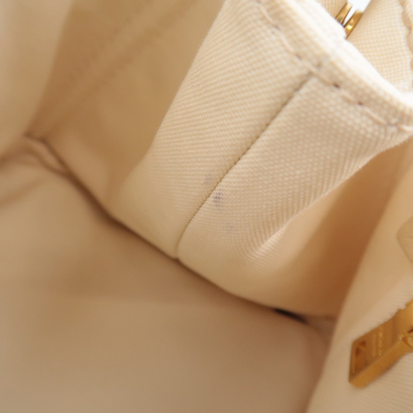PRADA Canapa L Size Canvas Tote Bag Ivory