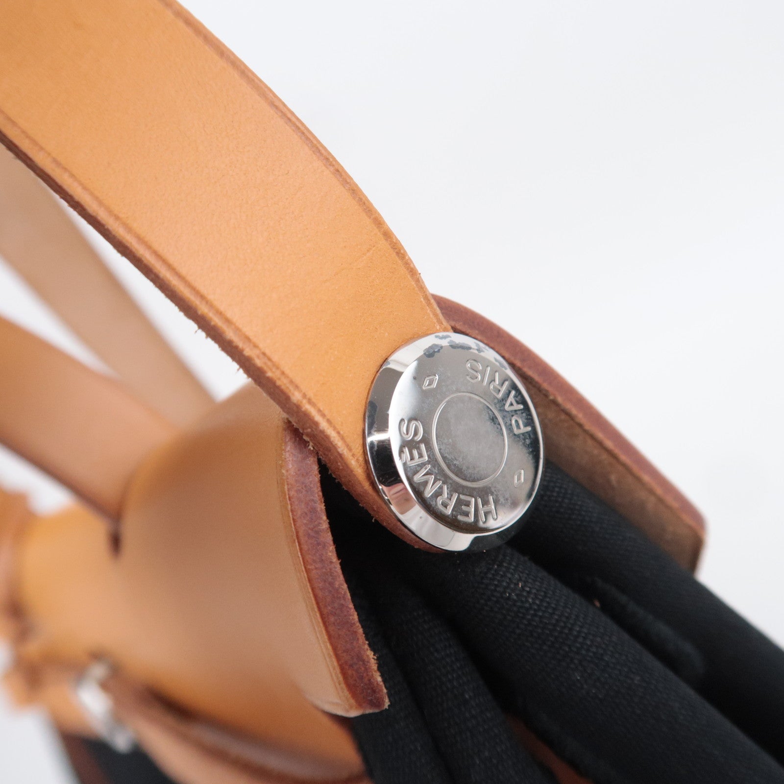 HERMES Her Bag PM 2Way Canvas Shoulder Bag □G Stamp (2003) Black