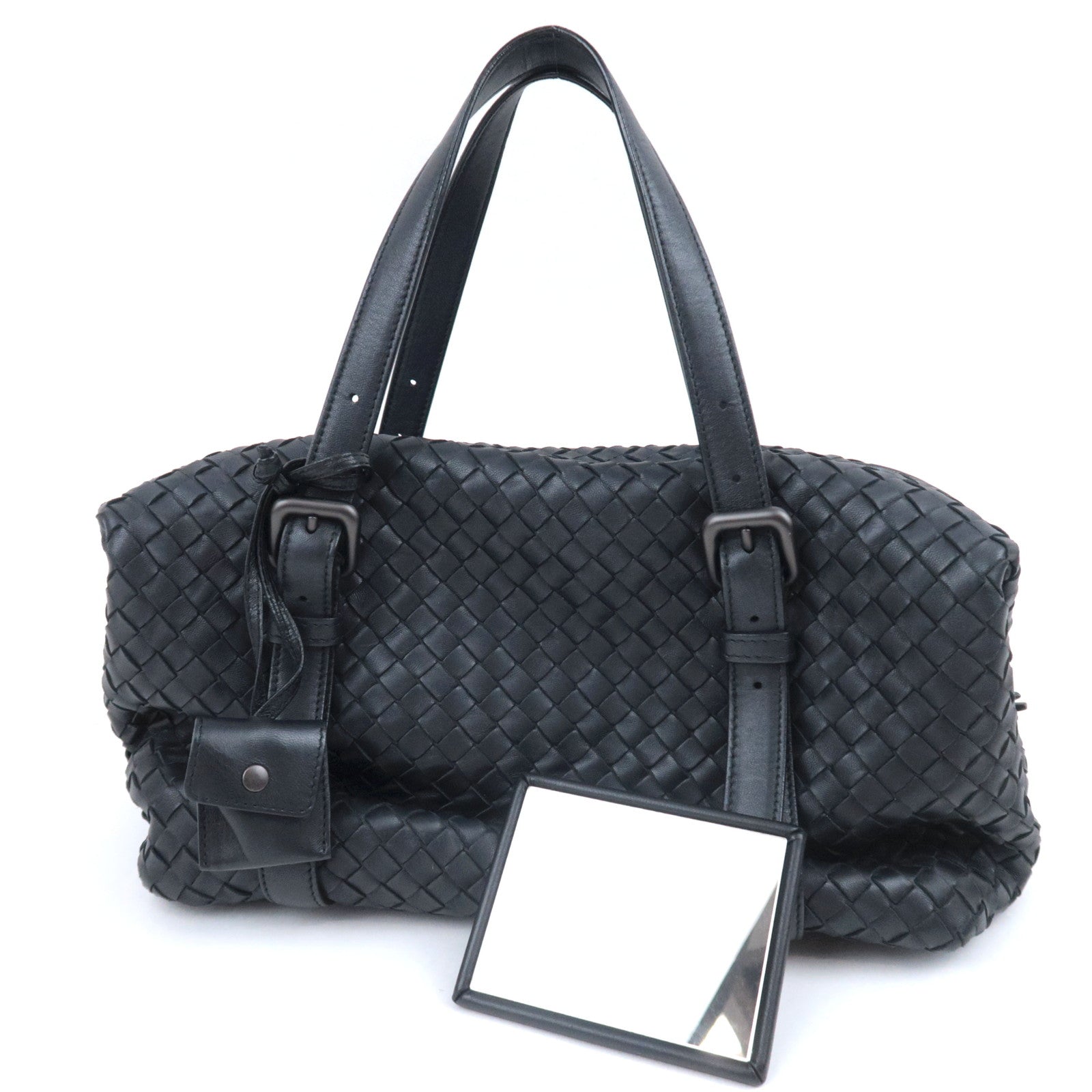BOTTEGA VENETA Intrecciato Leather Handbag Black