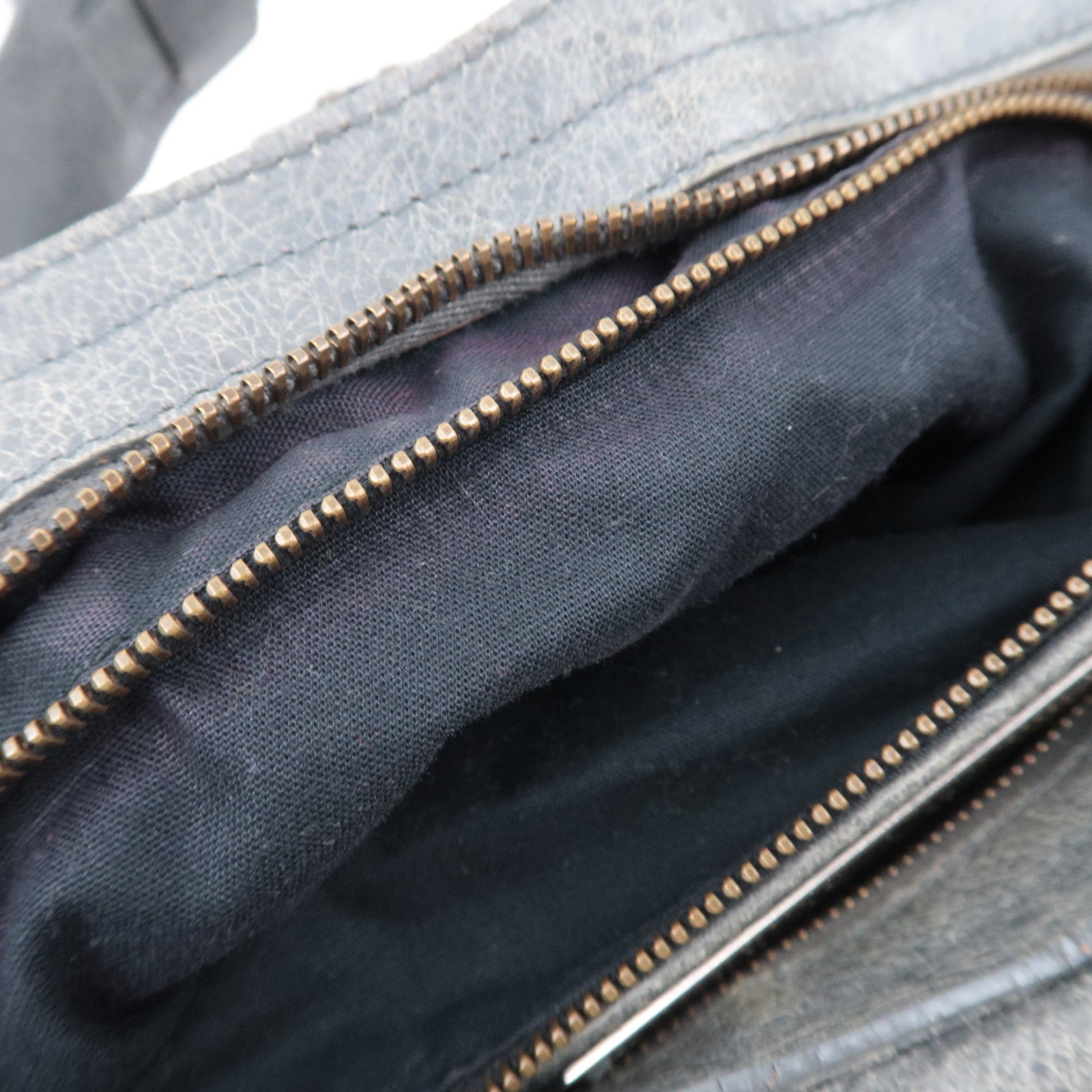 BALENCIAGA The City 2Way Leather Shoulder Bag Gray 115748