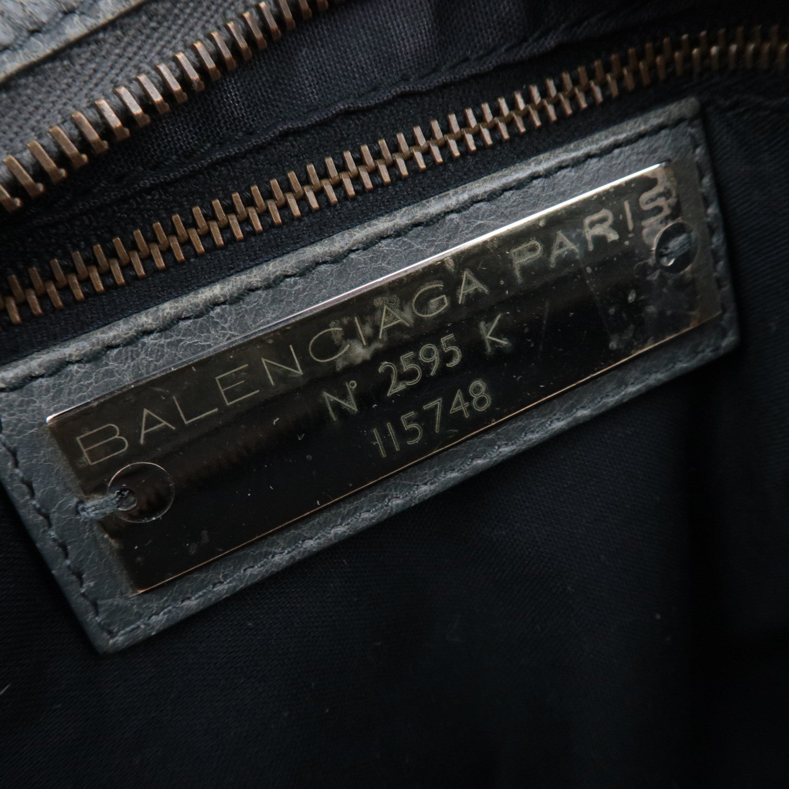 BALENCIAGA The City 2Way Leather Shoulder Bag Gray 115748