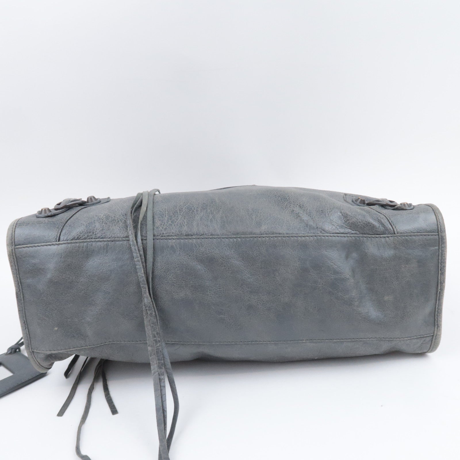 BALENCIAGA The City 2Way Leather Shoulder Bag Gray 115748