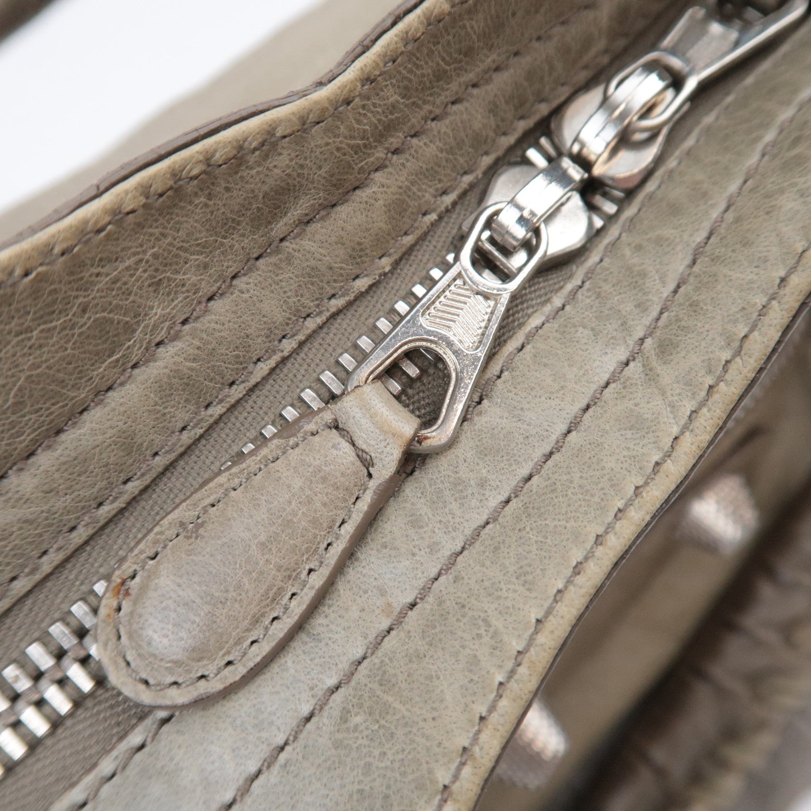 BALENCIAGA The Giant City 2Way Leather Shoulder Bag Khaki 173084