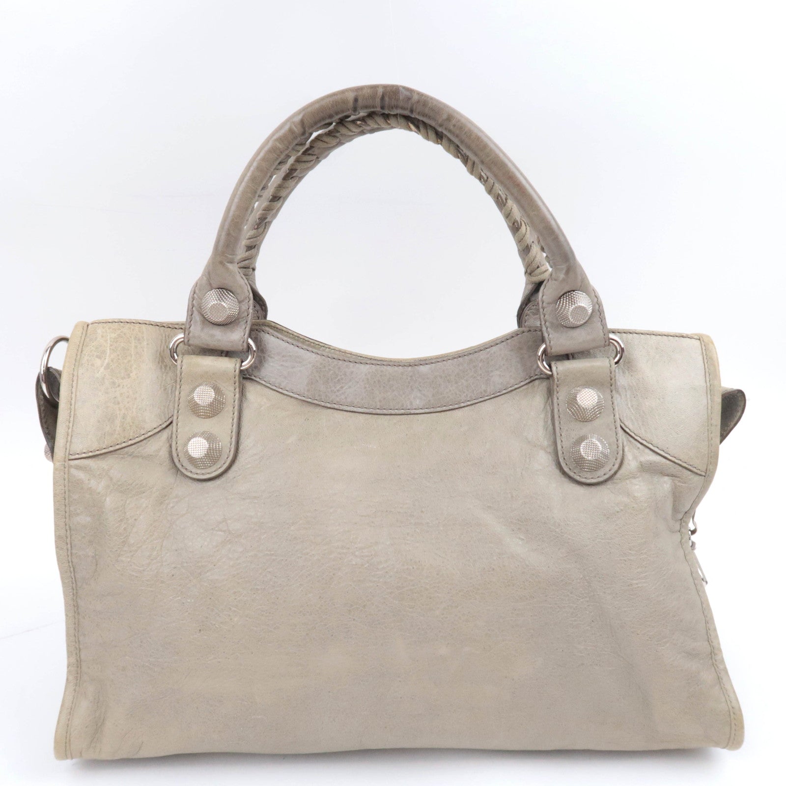 BALENCIAGA The Giant City 2Way Leather Shoulder Bag Khaki 173084