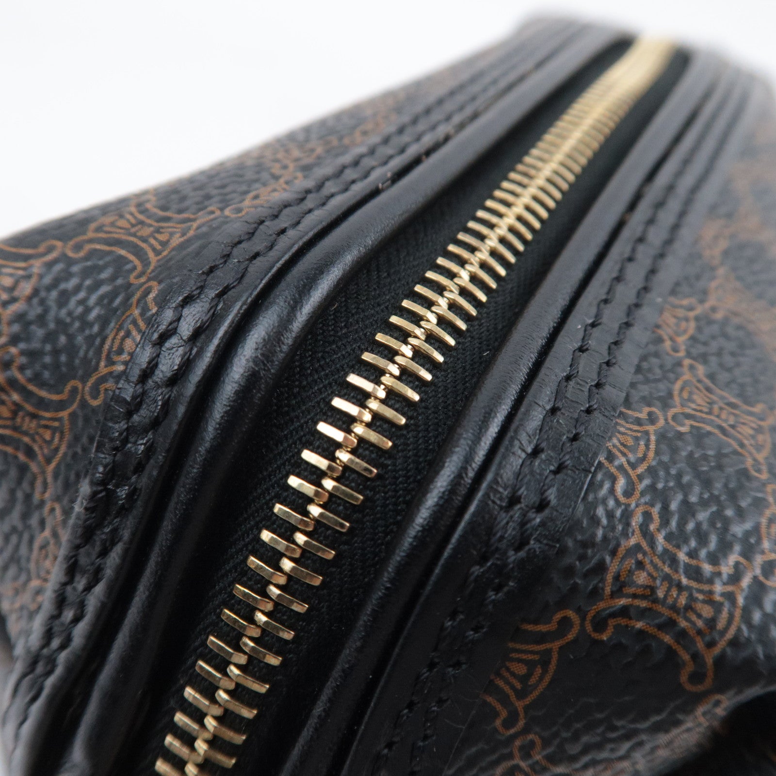 CELINE Macadam PVC Leather Toiletry Bag Black
