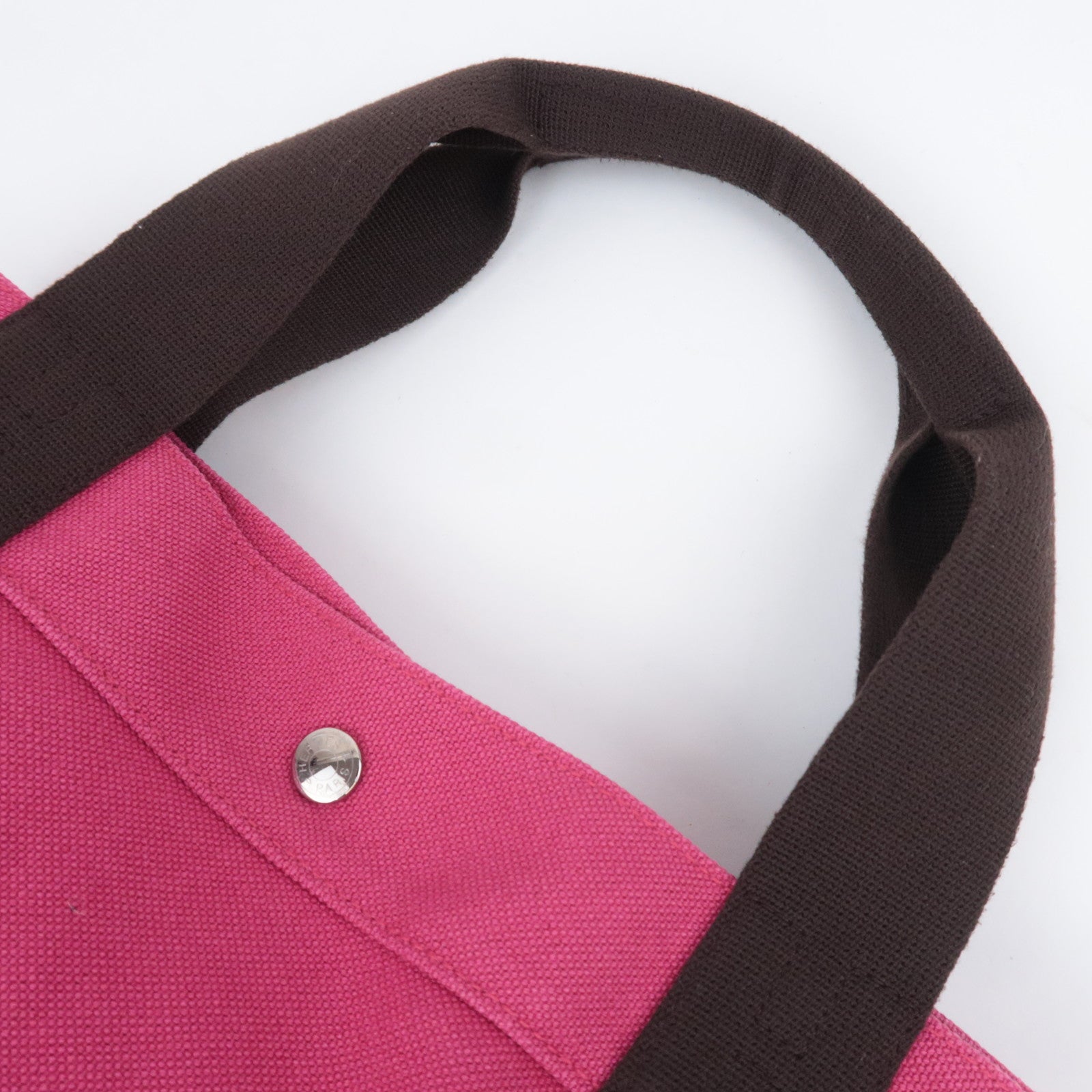 HERMES Sac De Plage Nomade PM Canvas Tote Bag Pink
