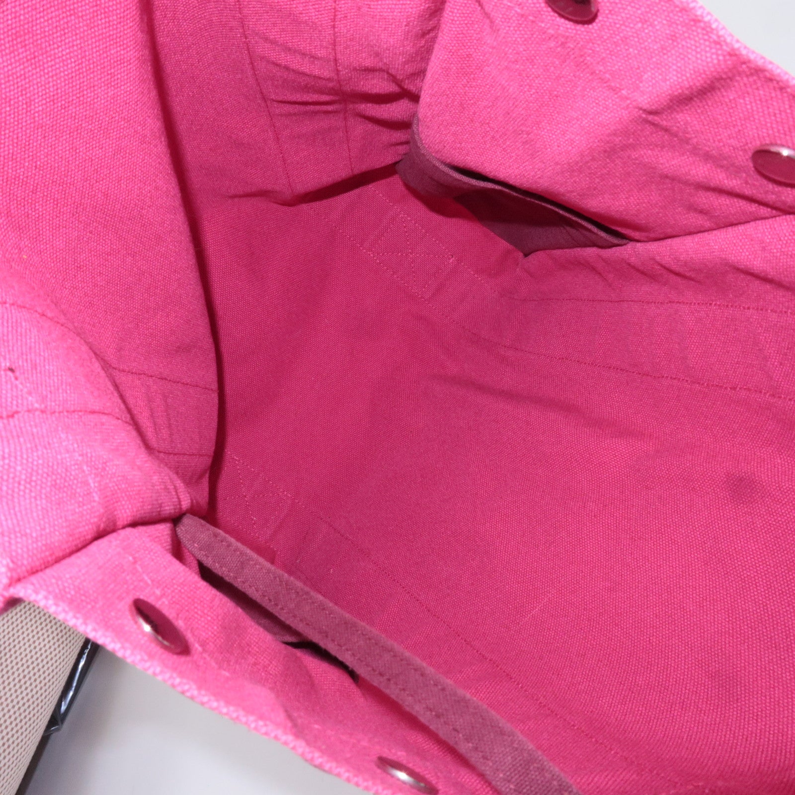 HERMES Sac De Plage Nomade PM Canvas Tote Bag Pink