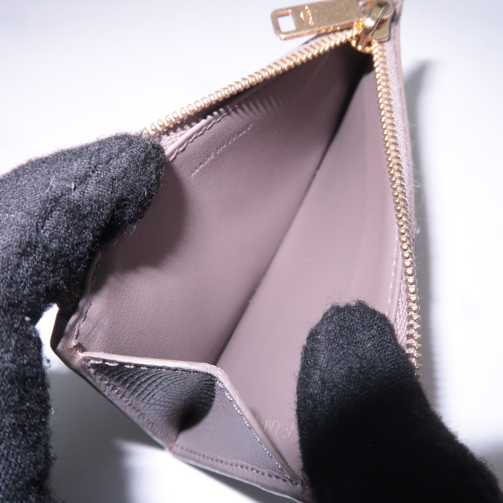 CELINE Leather Card Case Gray