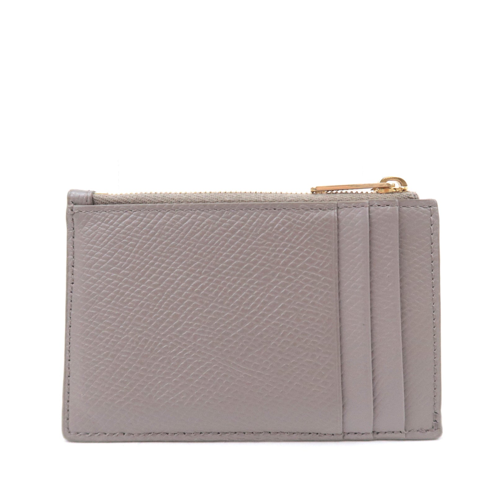 CELINE Leather Card Case Gray