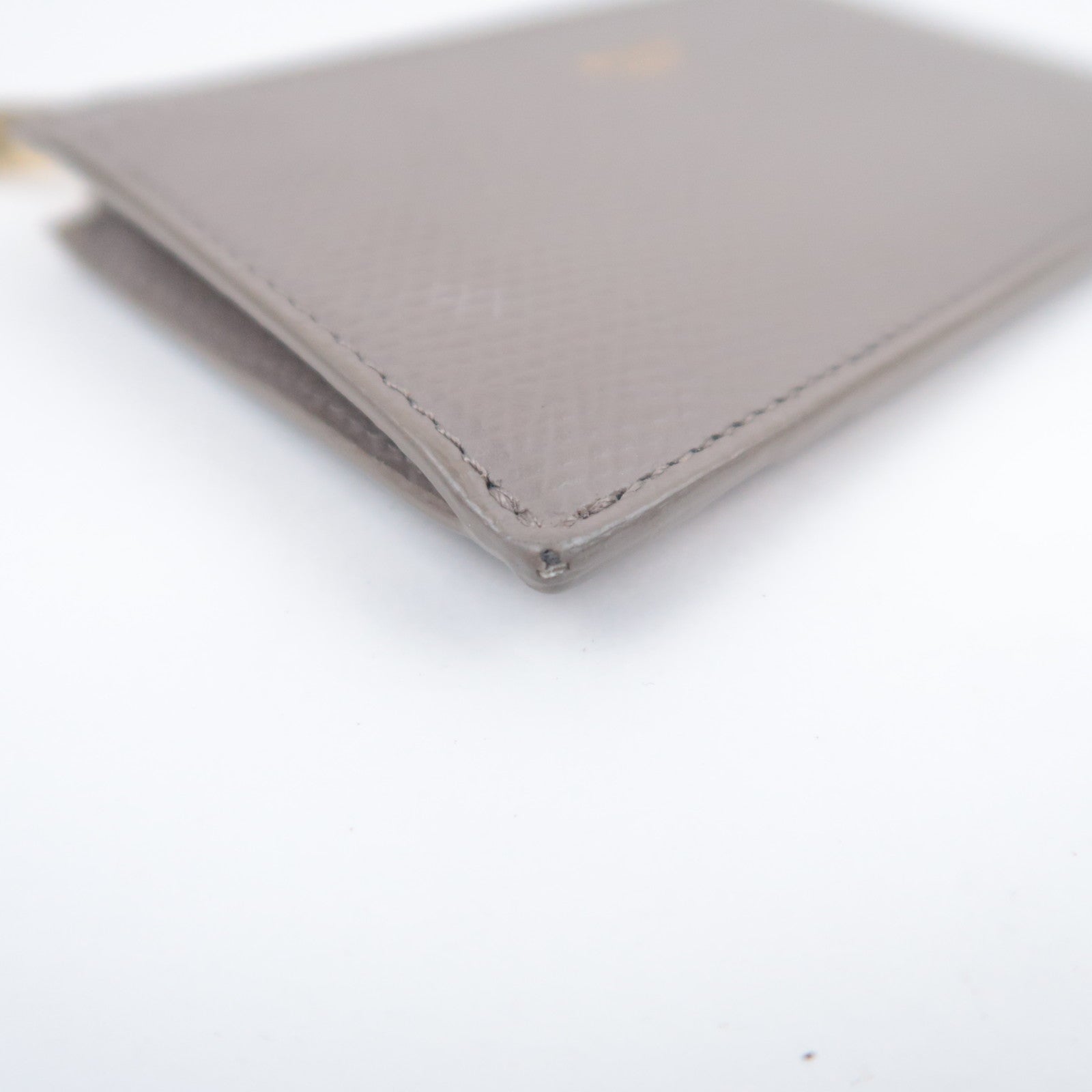 CELINE Leather Card Case Gray