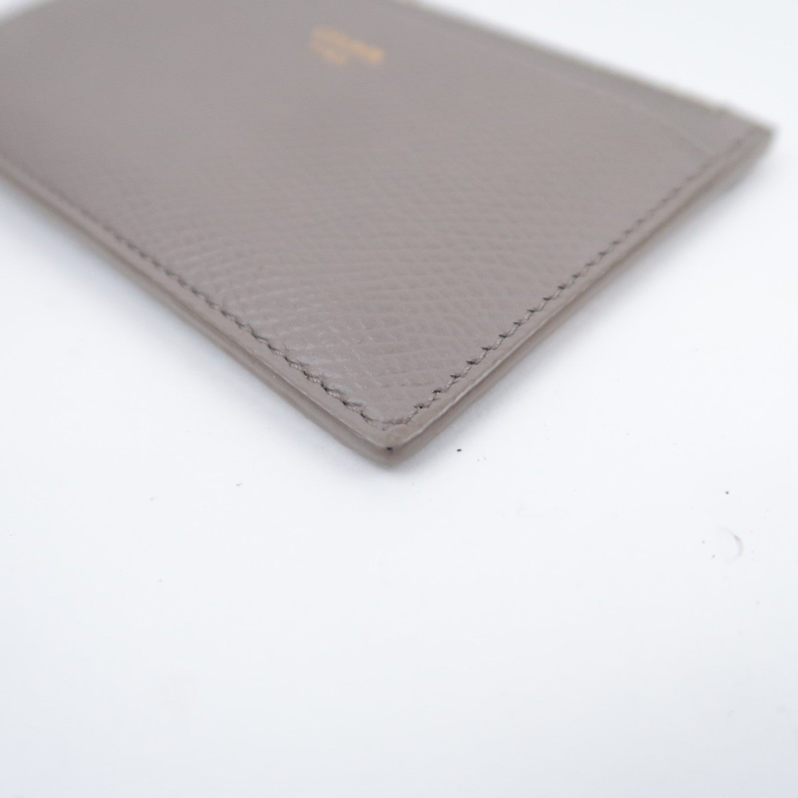 CELINE Leather Card Case Gray