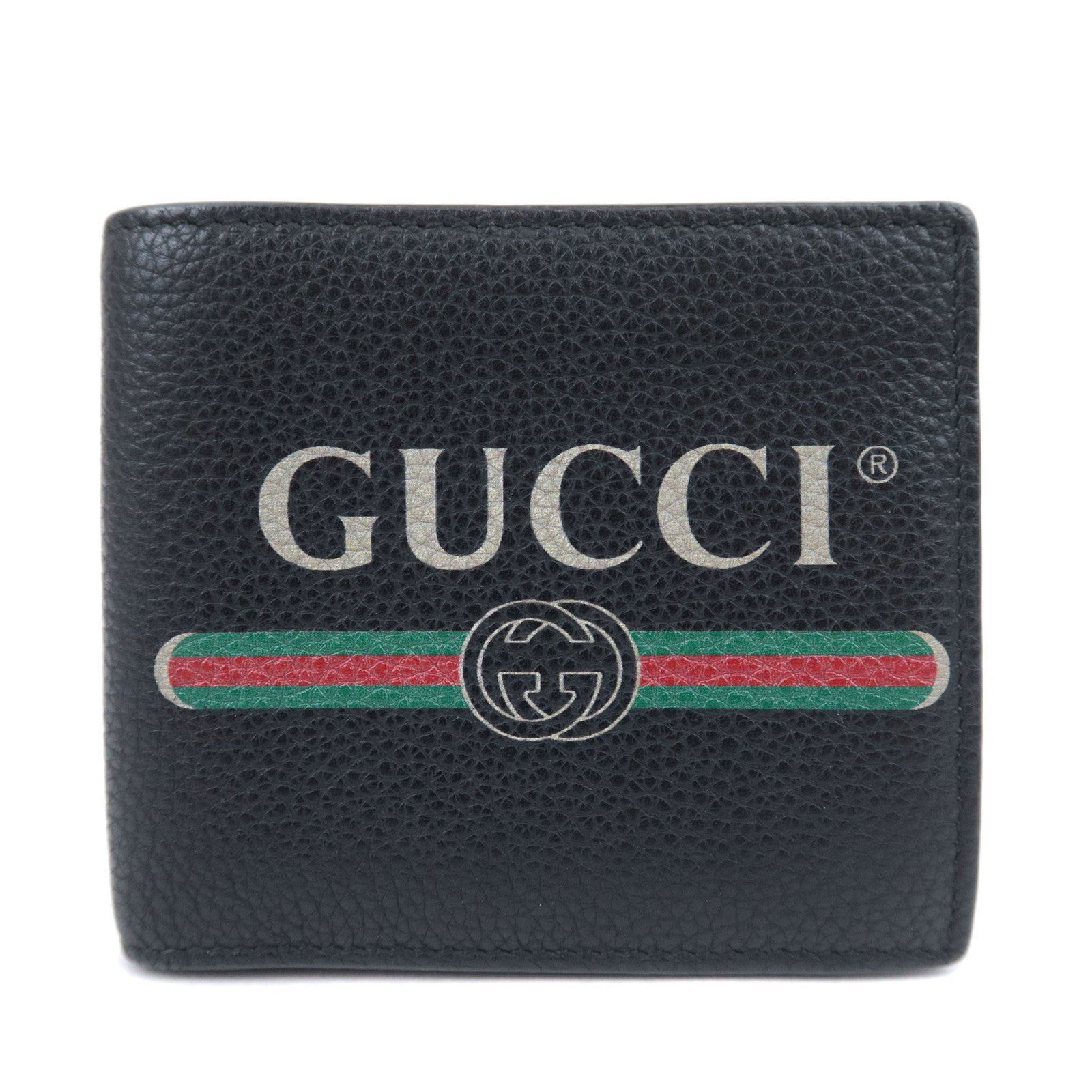 GUCCI Vintage Logo Leather Wallet Black 49631690526
