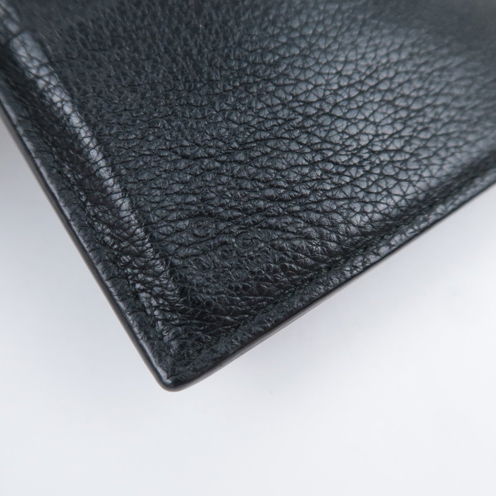 GUCCI Vintage Logo Leather Wallet Black 496316