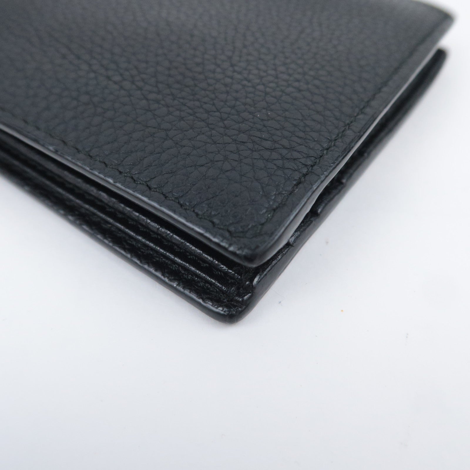 GUCCI Vintage Logo Leather Wallet Black 496316