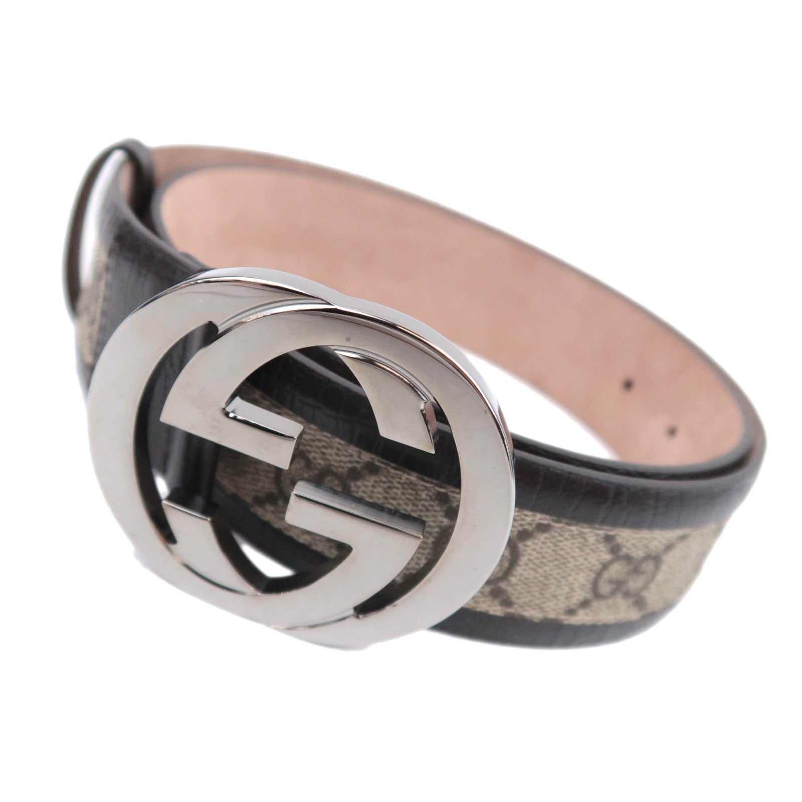 GUCCI Interlocking G GG Supreme Belt 85/34 Beige Brown 14293190527