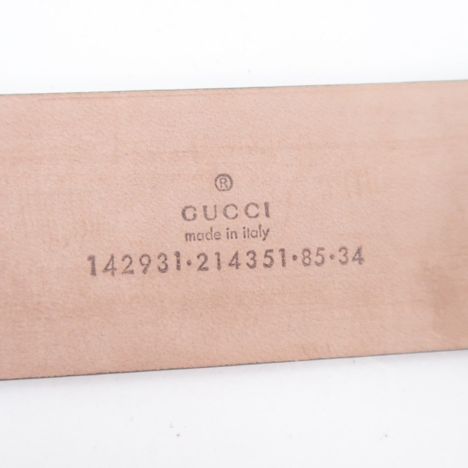 GUCCI Interlocking G GG Supreme Belt 85/34 Beige Brown 142931