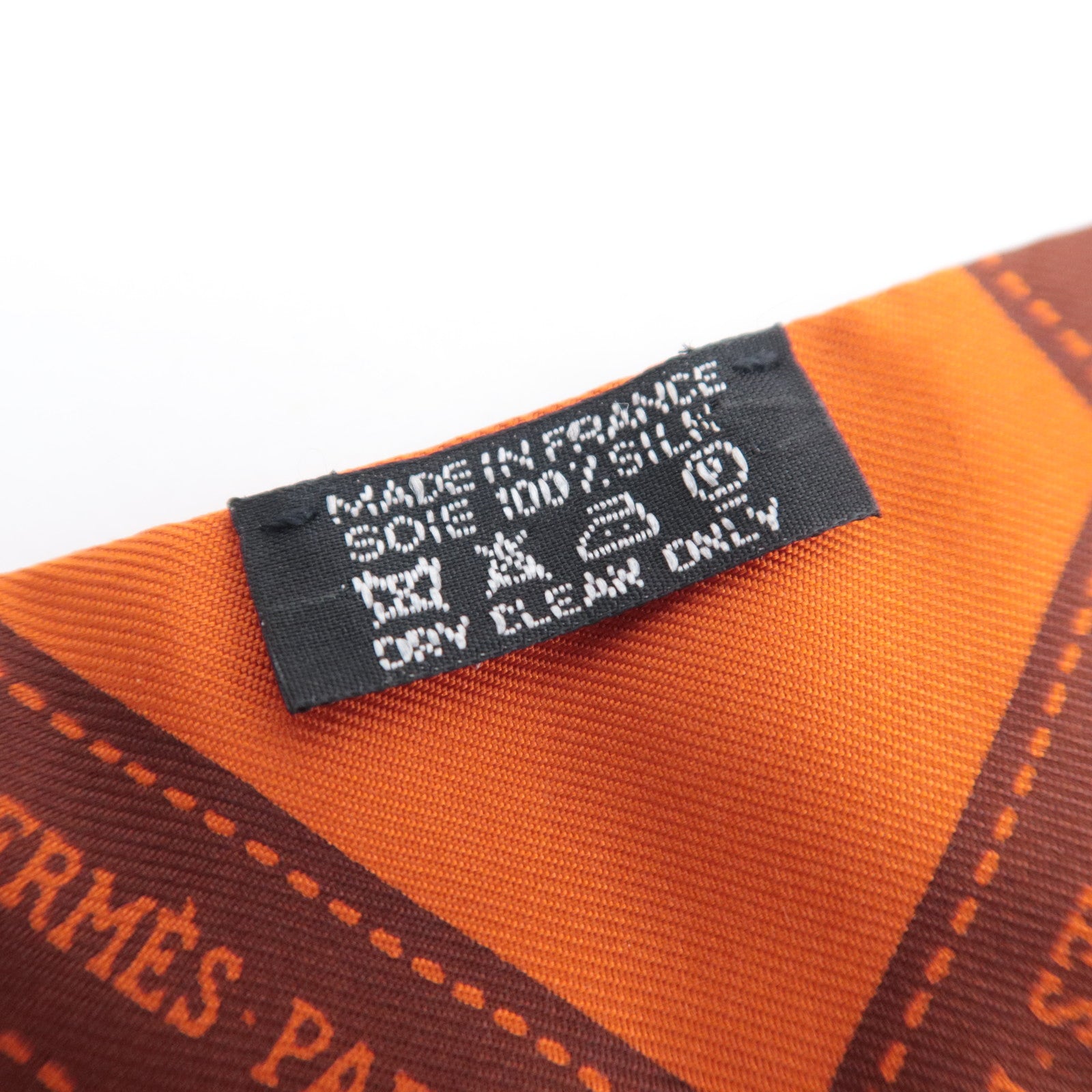 HERMES Twilly Scarf Bolduc 100% Silk Orange